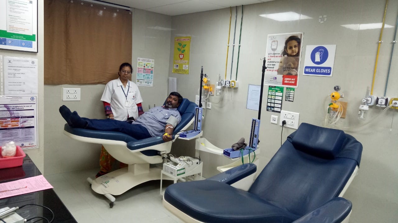 Blood donation drive at Bharati Hospital